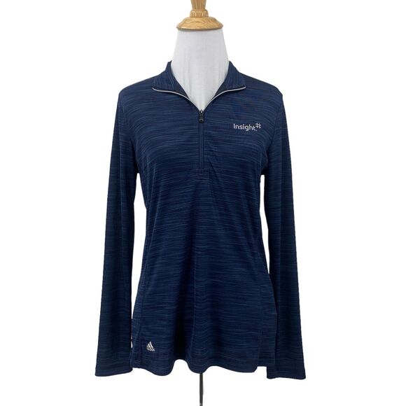 Adidas Long Sleeve Shirt Womens S Small Navy Quarter Zip Insight Cisco Partner - Picture 1 of 15